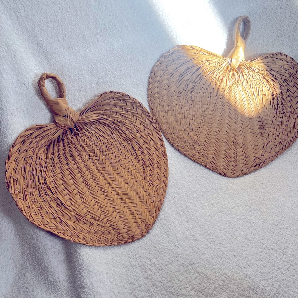 Natural Raffia Hand Fans